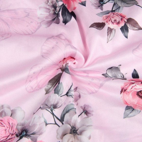 Floral Print Lace-up Babydoll Without Underwire - Picture 11 of 11